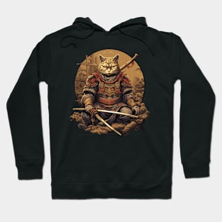 samurai ninja cat Hoodie